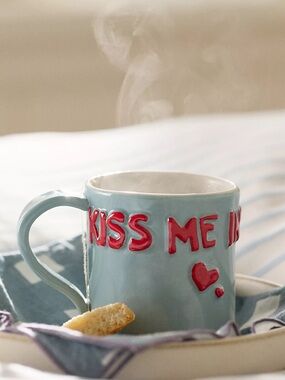 ❤️ NWT Kiss Me Instead Mug Stoneware Mug | Anthropologie